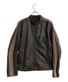 HARLEY-DAVIDSON（ハーレーダビッドソン）の古着「パイピングデザインシングルライダースジャケット」｜ブラック