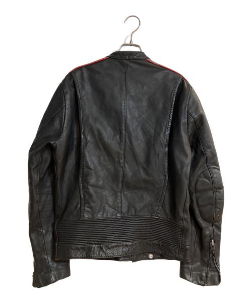 HARLEY-DAVIDSON（ハーレーダビッドソン）HARLEY-DAVIDSON (ハーレーダビッドソン) パイピングデザインシングルライダースジャケット ブラック サイズ:40の古着・服飾アイテム