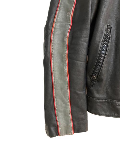HARLEY-DAVIDSON（ハーレーダビッドソン）HARLEY-DAVIDSON (ハーレーダビッドソン) パイピングデザインシングルライダースジャケット ブラック サイズ:40の古着・服飾アイテム