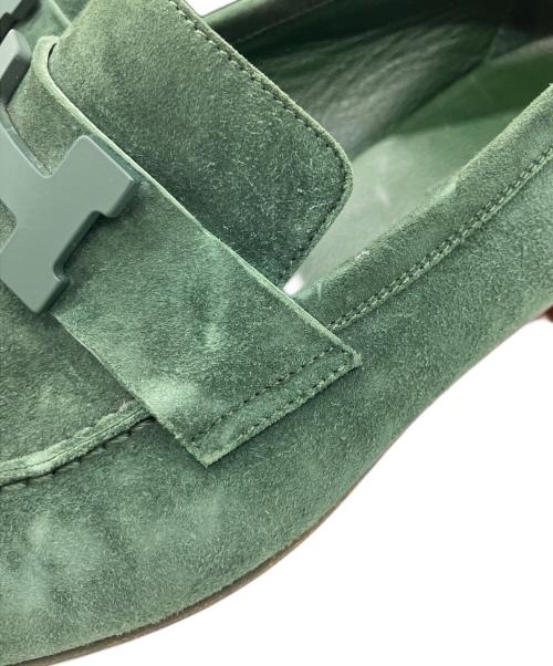 HERMES（エルメス）HERMES (エルメス) モカシンパリローファー グリーン サイズ:40の古着・服飾アイテム