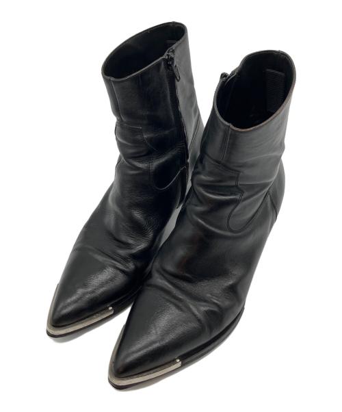 CELINE（セリーヌ）CELINE (セリーヌ) メタルトゥジップドコニックブーツ ブラック サイズ:41の古着・服飾アイテム