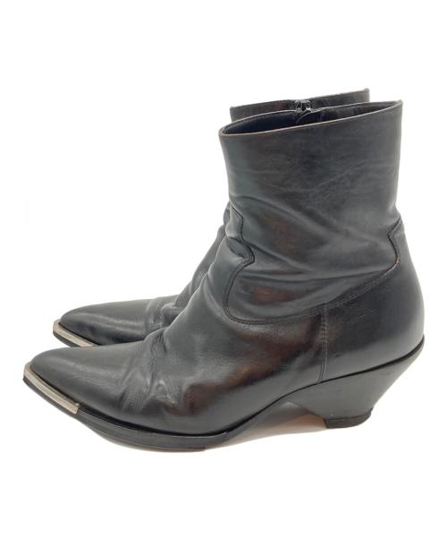 CELINE（セリーヌ）CELINE (セリーヌ) メタルトゥジップドコニックブーツ ブラック サイズ:41の古着・服飾アイテム
