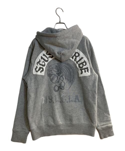 stussy（ステューシー）stussy (ステューシー) TRIBE ジップパーカー グレー サイズ:Mの古着・服飾アイテム
