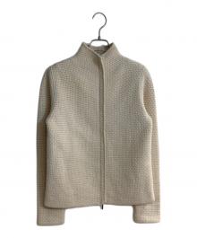 'S Max Mara（エスマックスマーラ）の古着「カシミヤブレンドダブルジップニットジャケット」｜アイボリー