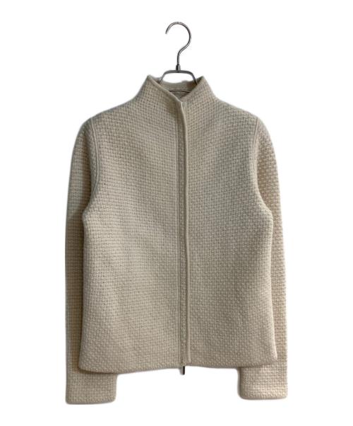 'S Max Mara（エスマックスマーラ）'S Max Mara (エスマックスマーラ) カシミヤブレンドダブルジップニットジャケット アイボリー サイズ:Sの古着・服飾アイテム