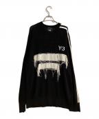 Y-3ワイスリー）の古着「GRAPHIC KNIT CREW SWEATER」｜ブラック