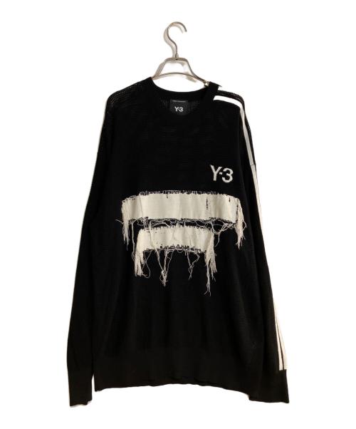 Y-3（ワイスリー）Y-3 (ワイスリー) GRAPHIC KNIT CREW SWEATER ブラック サイズ:Mの古着・服飾アイテム