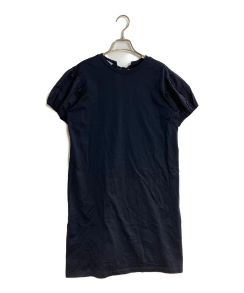 PRADA（プラダ）PRADA (プラダ) パフスリーブワンピース ネイビー サイズ:Mの古着・服飾アイテム