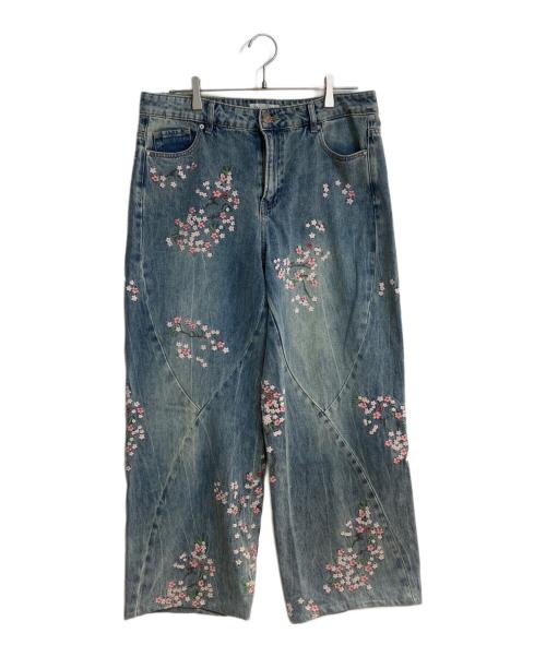 Desigual（デシグアル）Desigual (デシグアル) 桜フルイドデニムパンツ スカイブルー サイズ:44の古着・服飾アイテム