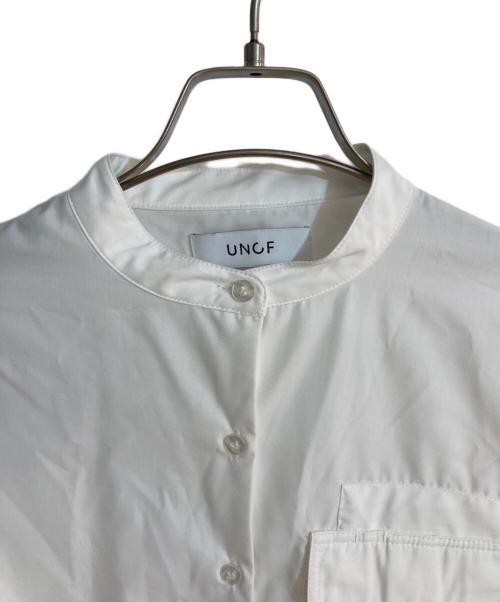UNOF（ユノフ）UNOF (ユノフ) BACK CUT OVER SHIRT ホワイト サイズ:Sの古着・服飾アイテム