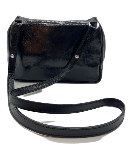 LONGCHAMP（ロンシャン）LONGCHAMP (ロンシャン) パテントレザーターンロックショルダーバッグ ブラックの古着・服飾アイテム