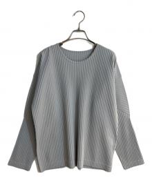 HOMME PLISSE ISSEY MIYAKE（オム プリッセ イッセイ ミヤケ）の古着「BASICS プリーツロングスリーブカットソー」｜グレー