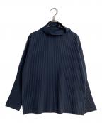 HOMME PLISSE ISSEY MIYAKEオム プリッセ イッセイ ミヤケ）の古着「プリーツハイネックロングスリーブカットソー」｜ネイビー