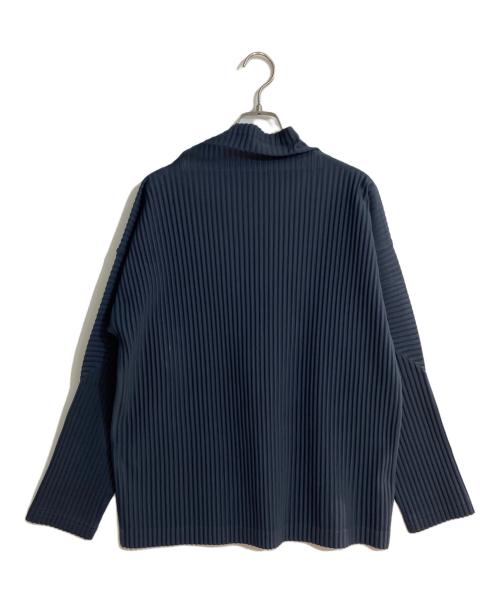 HOMME PLISSE ISSEY MIYAKE（オム プリッセ イッセイ ミヤケ）HOMME PLISSE ISSEY MIYAKE (オム プリッセ イッセイ ミヤケ) プリーツハイネックロングスリーブカットソー ネイビー サイズ:2の古着・服飾アイテム
