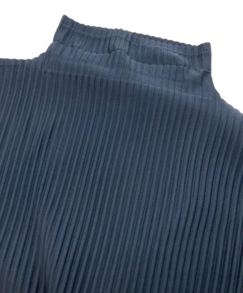 HOMME PLISSE ISSEY MIYAKE（オム プリッセ イッセイ ミヤケ）HOMME PLISSE ISSEY MIYAKE (オム プリッセ イッセイ ミヤケ) プリーツハイネックロングスリーブカットソー ネイビー サイズ:2の古着・服飾アイテム