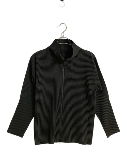 HOMME PLISSE ISSEY MIYAKE（オム プリッセ イッセイ ミヤケ）HOMME PLISSE ISSEY MIYAKE (オム プリッセ イッセイ ミヤケ) BASICS プリーツダブルジップジャケット グレー サイズ:2の古着・服飾アイテム