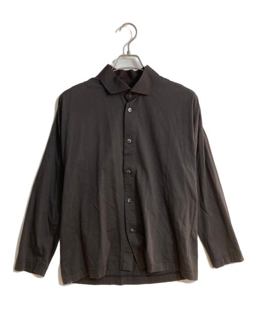 HOMME PLISSE ISSEY MIYAKE（オム プリッセ イッセイ ミヤケ）HOMME PLISSE ISSEY MIYAKE (オム プリッセ イッセイ ミヤケ) 襟切り替えシャツ ブラック サイズ:２の古着・服飾アイテム