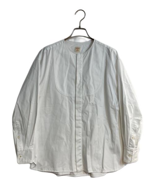 ZANINI（ザニーニ）ZANINI (ザニーニ) ARTS&SCIENCE (アーツアンドサイエンス) ZA Collarless Side Tuck Shirt ホワイト サイズ:1の古着・服飾アイテム