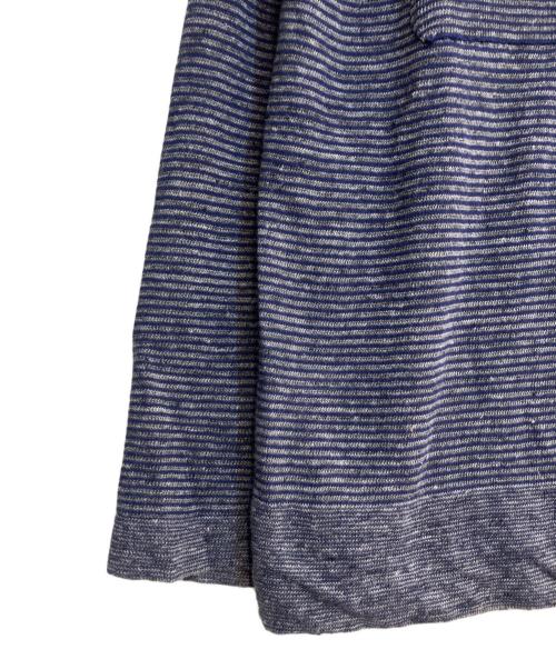 DIANE DE CLERCQ（ダイアンデクラーク）DIANE DE CLERCQ (ダイアンデクラーク) CETUS DENIM BLUE CARDIGAN / ワイドシルエット刺繍ボーダーニットカーディガン ネイビー サイズ:Ｌの古着・服飾アイテム