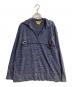 DIANE DE CLERCQ（ダイアンデクラーク）の古着「CETUS DENIM BLUE CARDIGAN / ワイドシルエット刺繍ボーダーニットカーディガン」｜ネイビー