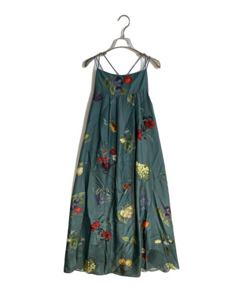 CABAN（キャバン）CABaN (キャバン) シルク HARVEST ロングワンピース グリーン サイズ:FREEの古着・服飾アイテム