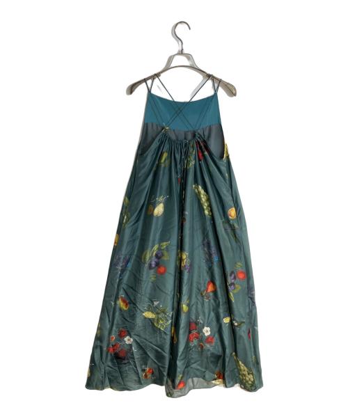 CABAN（キャバン）CABaN (キャバン) シルク HARVEST ロングワンピース グリーン サイズ:FREEの古着・服飾アイテム