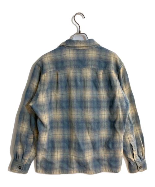 GREEN BAY（グリーンベイ）GREEN BAY (グリーンベイ) ウールナイロンオンブレチェックシャツ ブルー サイズ:Ｌの古着・服飾アイテム