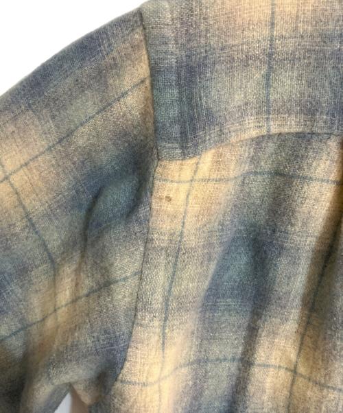 GREEN BAY（グリーンベイ）GREEN BAY (グリーンベイ) ウールナイロンオンブレチェックシャツ ブルー サイズ:Ｌの古着・服飾アイテム