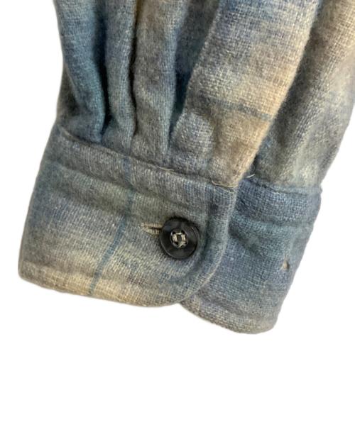 GREEN BAY（グリーンベイ）GREEN BAY (グリーンベイ) ウールナイロンオンブレチェックシャツ ブルー サイズ:Ｌの古着・服飾アイテム