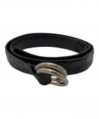 THE SOLEザ ソール）の古着「SUPREME ダブルリングベルト クロコダイル 30mm」｜ブラック