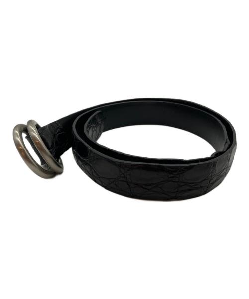THE SOLE（ザ ソール）THE SOLE (ザ ソール) SUPREME ダブルリングベルト クロコダイル 30mm ブラックの古着・服飾アイテム