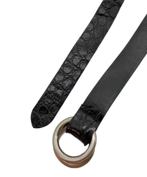 THE SOLE（ザ ソール）THE SOLE (ザ ソール) SUPREME ダブルリングベルト クロコダイル 30mm ブラックの古着・服飾アイテム