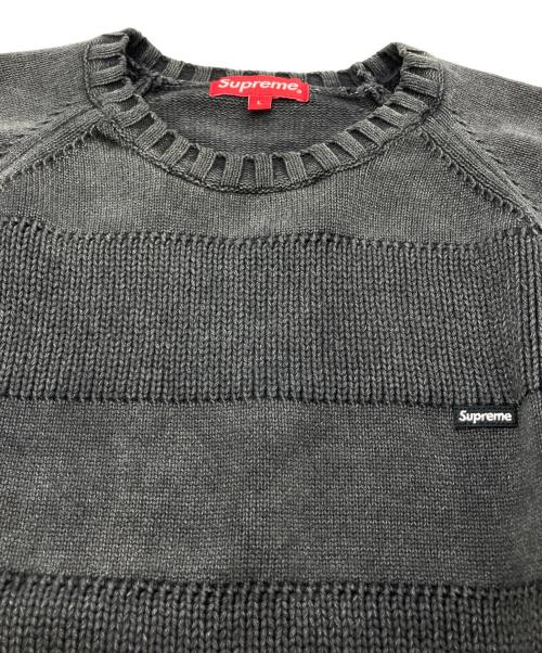 SUPREME（シュプリーム）Supreme (シュプリーム) Small Box Stripe Sweater/スモールボックスストライプセーター ブラック サイズ:Lの古着・服飾アイテム