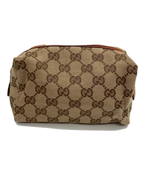 GUCCI（グッチ）GUCCI (グッチ) GGキャンバスポーチ ベージュの古着・服飾アイテム