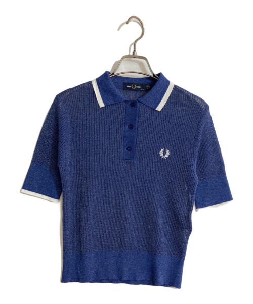 FRED PERRY（フレッドペリー）FRED PERRY (フレッドペリー) RAY BEAMS (レイ ビームス) リブ ニット ポロシャツ ブルー サイズ:UK 10の古着・服飾アイテム