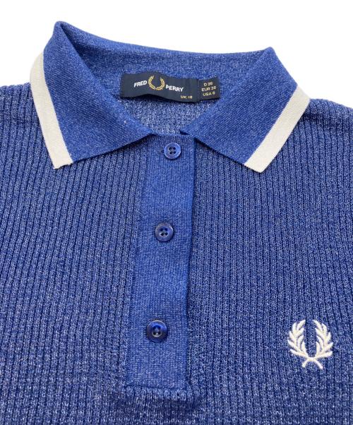 FRED PERRY（フレッドペリー）FRED PERRY (フレッドペリー) RAY BEAMS (レイ ビームス) リブ ニット ポロシャツ ブルー サイズ:UK 10の古着・服飾アイテム