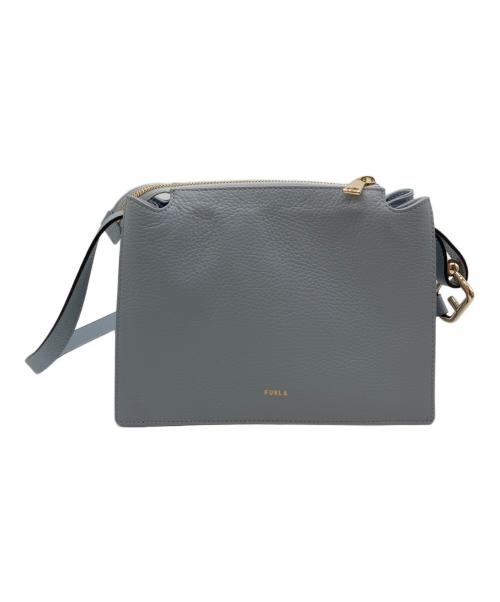 FURLA（フルラ）FURLA (フルラ) NUVOLA ヌヴォラ レザーショルダーバッグ スカイブルーの古着・服飾アイテム