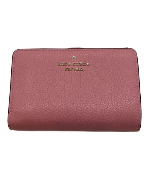 Kate Spade（ケイトスペード）Kate Spade (ケイトスペード) レイラ2つ折りコンパクトウォレット ピンクの古着・服飾アイテム