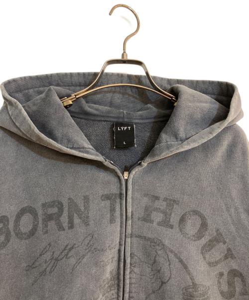 Lyft（リフト）Lyft (リフト) POWER HOUSE (パワーハウス) ジップパーカー ブラック サイズ:Ｌの古着・服飾アイテム
