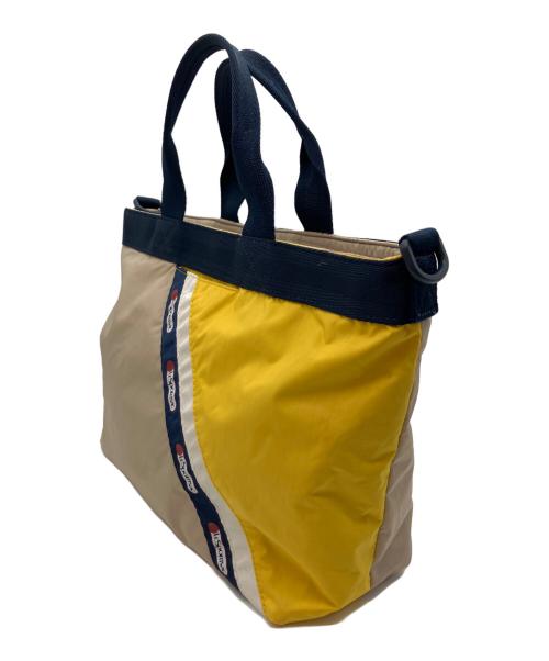 LeSportsac（レスポートサック）LeSportsac (レスポートサック) PENNANT MED TOTE/ペナントミッドトート イエロー×ベージュの古着・服飾アイテム