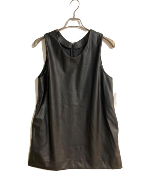 digne（ディニュ）DIGNE (ディニュ) フェイクレザーブラウス ブラック サイズ:FREEの古着・服飾アイテム