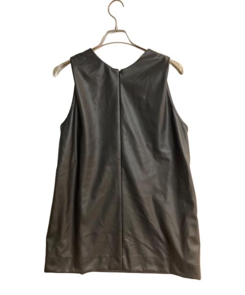 digne（ディニュ）DIGNE (ディニュ) フェイクレザーブラウス ブラック サイズ:FREEの古着・服飾アイテム