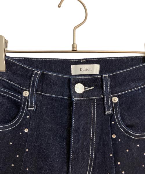 darich（ダーリッチ）Darich (ダーリッチ) ドロップビジューフレアデニムパンツ インディゴ サイズ:Mの古着・服飾アイテム