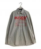 BALENCIAGAバレンシアガ）の古着「EUROPAプリントチェックシャツ」｜グレー