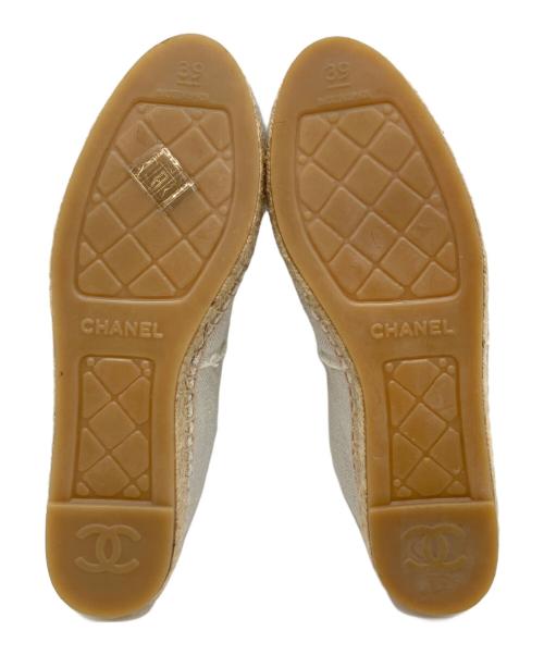 CHANEL（シャネル）CHANEL (シャネル) ココマークエスパドリーユ アイボリー・ブラック サイズ:39の古着・服飾アイテム