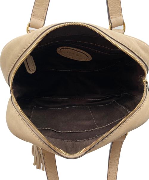 LOEWE（ロエベ）LOEWE (ロエベ) アナグラム タッセル ミニボストンハンドバッグ ベージュの古着・服飾アイテム