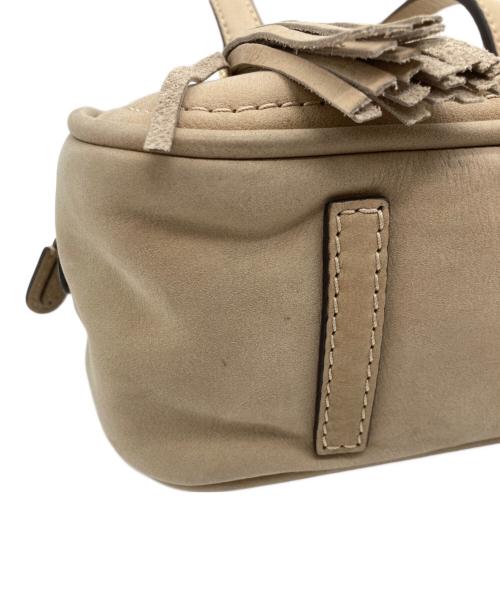 LOEWE（ロエベ）LOEWE (ロエベ) アナグラム タッセル ミニボストンハンドバッグ ベージュの古着・服飾アイテム