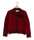 MURRALミューラル）の古着「Trillium embroidered knit shirt cardigan」｜レッド