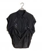 MURRALミューラル）の古着「VEIL EMBROIDERED SHIRT」｜ブラック