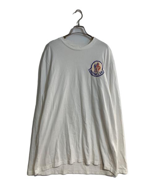 MONCLER（モンクレール）MONCLER (モンクレール) 長袖ロゴカットソー ホワイト サイズ:XLの古着・服飾アイテム
